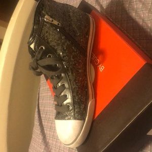 Sparkly guess mid top sneakers
